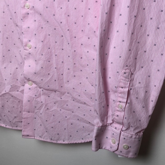 Express Fitted Pink Button Collared Dress Shirt - Picture 4 of 6